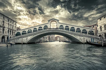 Rialto bridge panoramic view  iconic landmark photography of grand canal in venice