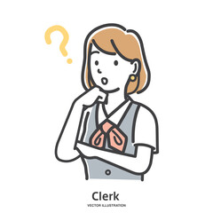 注意している女性事務員