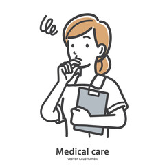 考え込む女性の看護師