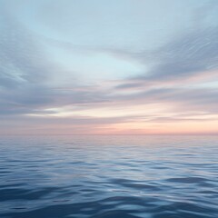 Obraz premium Calm Ocean at Sunset with Pink and Blue Clouds