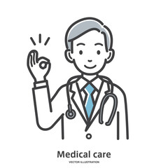 OKサインをだして納得している男性医師