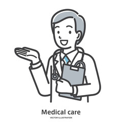 案内している男性医師