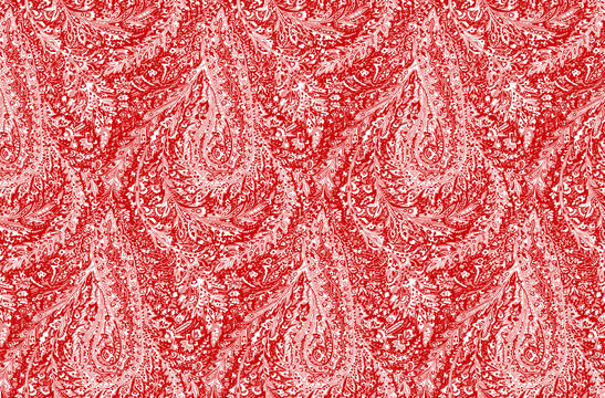 Monochrome asian style floral pattern. Paisley pattern with traditional indian style, design for decoration and textiles.