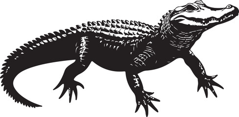 Crocodile Silhouette Vector Illustration