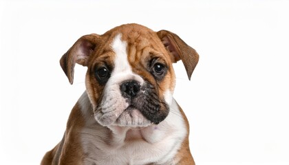 Fototapeta premium ブルドッグの子犬のポートレート（Bulldog puppy portrait on white background） 
