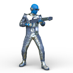 Fototapeta premium サイバー戦士 3DCGレンダリング