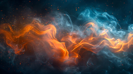 a fire and smoke in the dark

