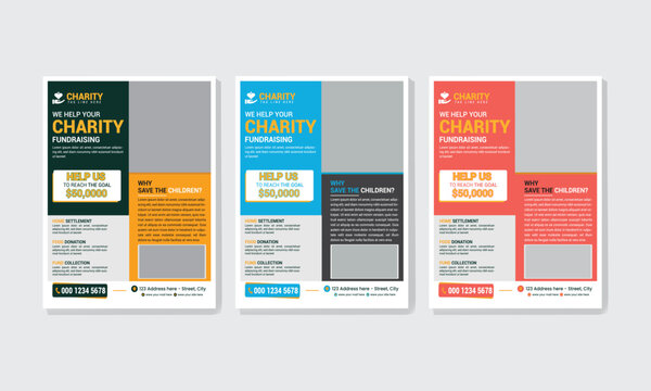 Charity, ngo, non profit flyer and boucher design