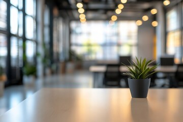 Empty modern office space with blurred background in photography shot for professional use