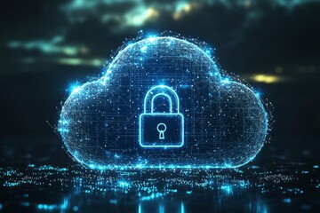 Illustration of Cloud Security Services Technology created with Generative AI