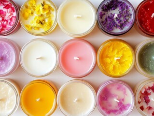 Homemade candle photography  tips on wax, fragrance, color, wick size, containers, and melting