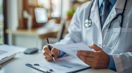 Doctor Writing Notes on Clipboard