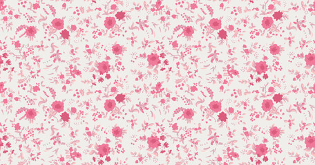 Liberty floral pattern design with cute little flowers for textile, decoration and mask decoration-