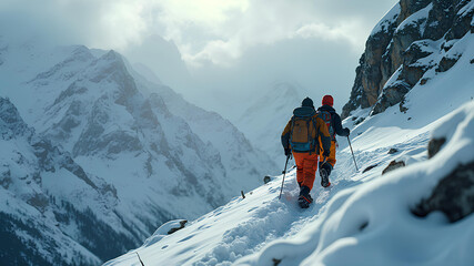 climber on the top of the mountain