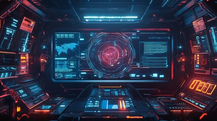 Obraz premium Sci-Fi Futuristic HUD Dashboard Display Virtual Reality