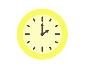 Summer clock icon design with lemon, banana or melon. Fruit icons of time.