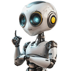 PNG Expressive-eyed friendly robot character