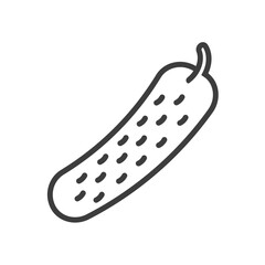 Cucumber icon outline. Simple illustration.