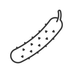 Cucumber simple icon outline. Isolated in white.