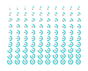 Collection Loading bar status icon. Vector illustration. Set of vector loaded icons. Download progress. Donload or Upload.