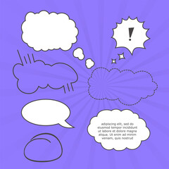 Comic speech bubble balloon expression explosion boom boom bang retro pop art graphic design vector formatt