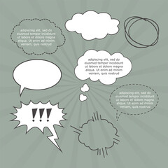 Comic speech bubble balloon expression explosion boom boom bang retro pop art graphic design vector formatt