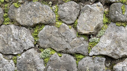 Fototapeta premium Stone Wall with Green Moss.