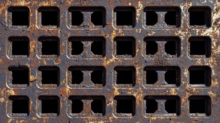 Rusty Metal Grid Texture.