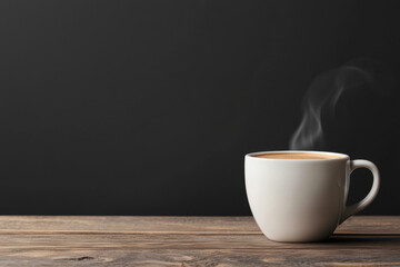 First sip of coffee with steam rising, Monday morning, invigorating start