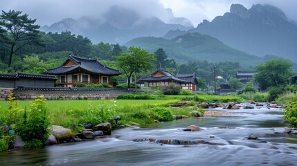 Fototapeta premium Background of Nature. Valley Landscape of Nature