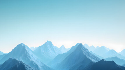 Fototapeta premium Majestic Snow-Capped Mountain Range at Dawn with Serene Sky, Showcasing Nature's Grandeur and Tranquility in a Picturesque Landscape