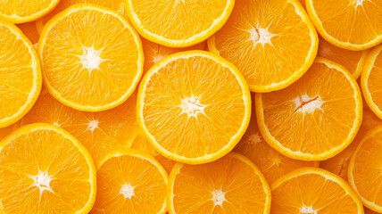 Fototapeta premium Fresh orange slices stacked together