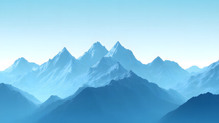 Obraz premium Serene Blue Mountain Range at Sunrise Depicting Natural Beauty and Environmental Serenity