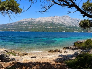 View of Peljesac Peninsula from the island of Badija