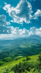 Obraz premium Background of World Environment Day. Colorful Fresh Nature Landscape