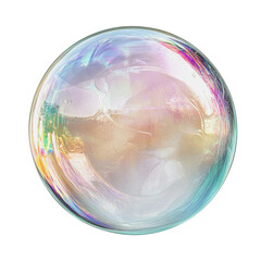 PNG Colorful soap bubble floating in soft sunlight