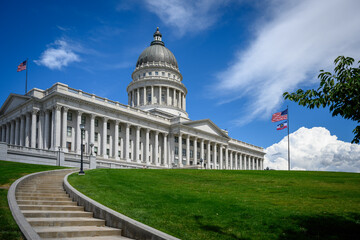 Historic Utah State Capitol in Salt Lake City, USA: The Neoclassical revival and Corinthian style...