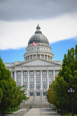 Historic Utah State Capitol in Salt Lake City, USA: The Neoclassical revival and Corinthian style...