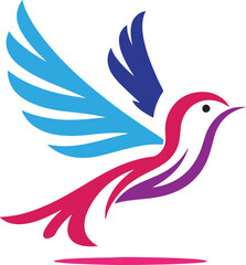 Bird  silhouette colorr illustration 01