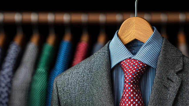 Professional attire being chosen for the day, Monday morning, preparing for success