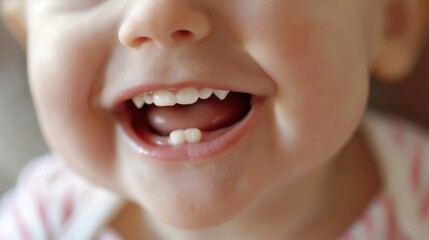A close-up of a baby first tooth, representing the small but significant milestones of new life.