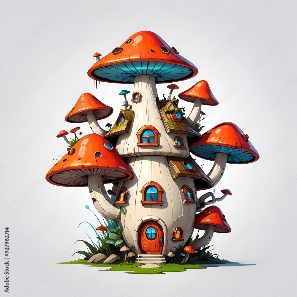 Poster mushroom house