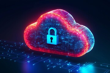 Illustration of Cloud Security Services Technology created with Generative AI