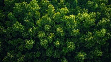 Fototapeta premium Aerial View of Lush Green Forest Canopy.