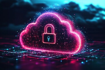 Illustration of Cloud Security Services Technology created with Generative AI