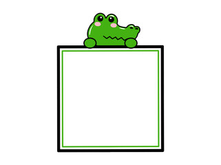 Crocodile Animal Head Square Frame Background