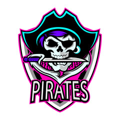 Pirates, esport logo for game, mascot, channel, streamer etc, vector art with transparent background