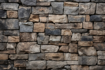 Fototapeta premium Processed collage of old medieval stone wall texture in daylight. Background for banner