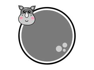 Rhinoceros Animal Head Circle Frame Background