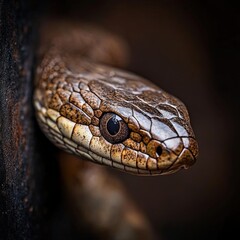 Obraz premium Snake isolated on metal background